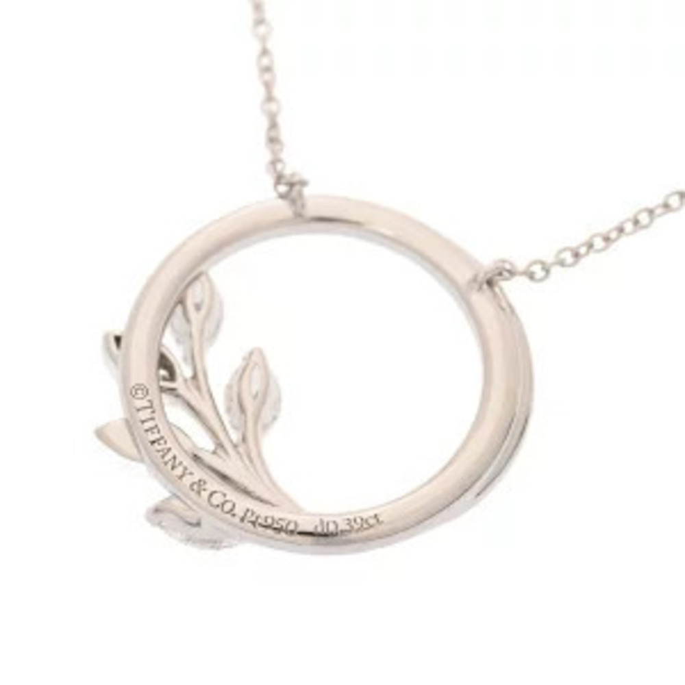 Tiffany Co Victoria Vine Circle Necklace Platinum Diamond - Picture 6 of 9